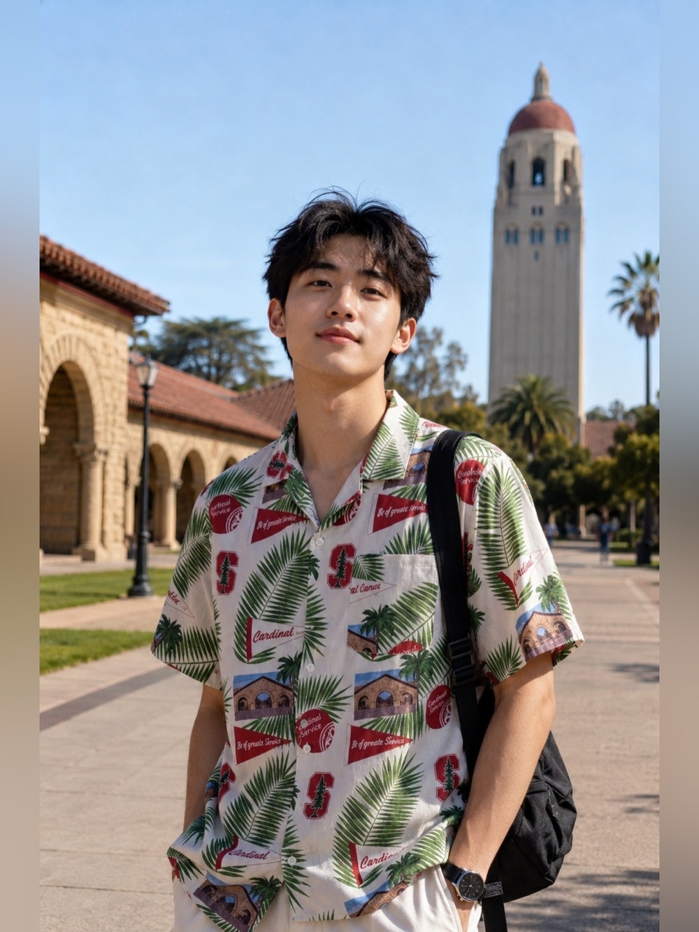 New Stanford short sleeve button down Hawaiian shirt